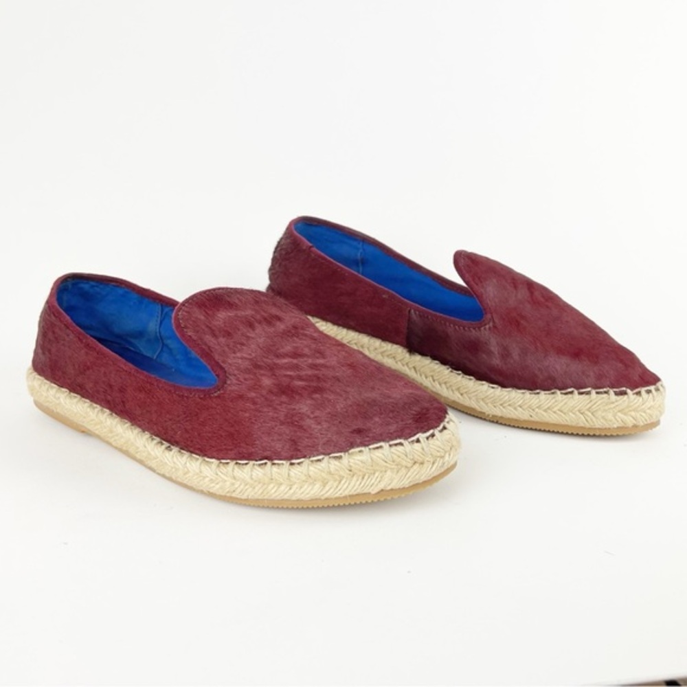 Jeffrey Campbell Abides Burgundy Calf Hair Espadrilles Size 9